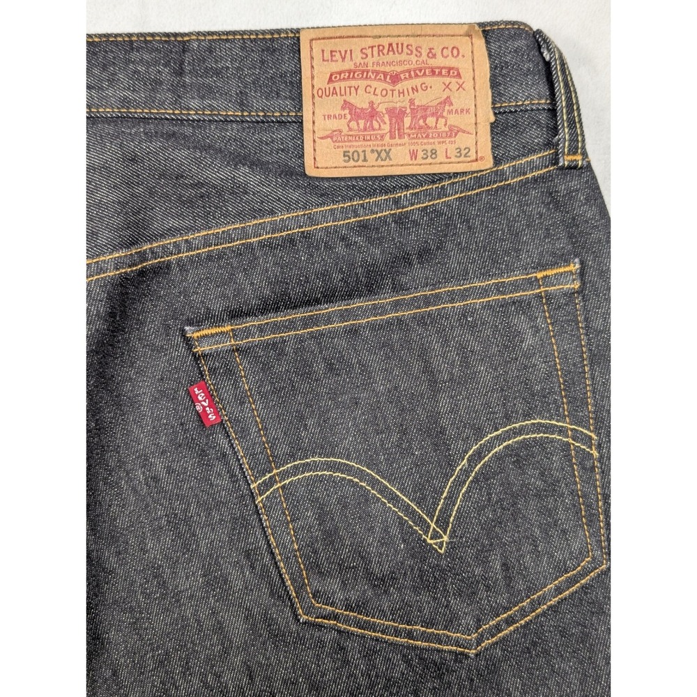 Levi's XX 501 Button Fly Classic Straight Leg Mens Jeans Size 38 Black